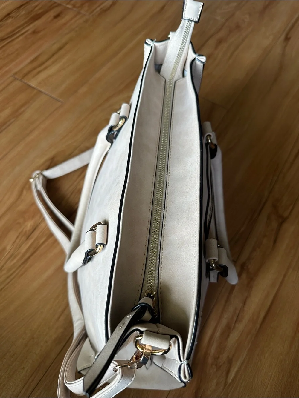 Target Cream Structured Shoulder Tote - Picture 3 of 7